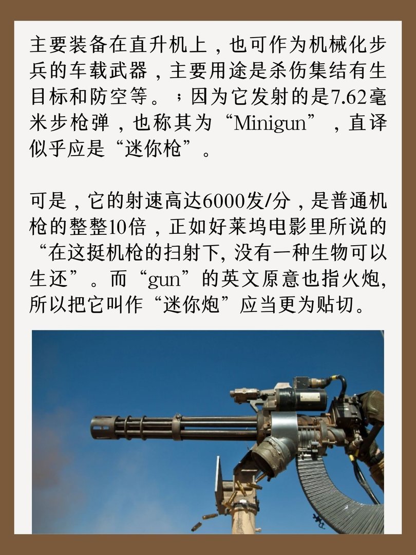 米尼岗M134式7.62mm机枪