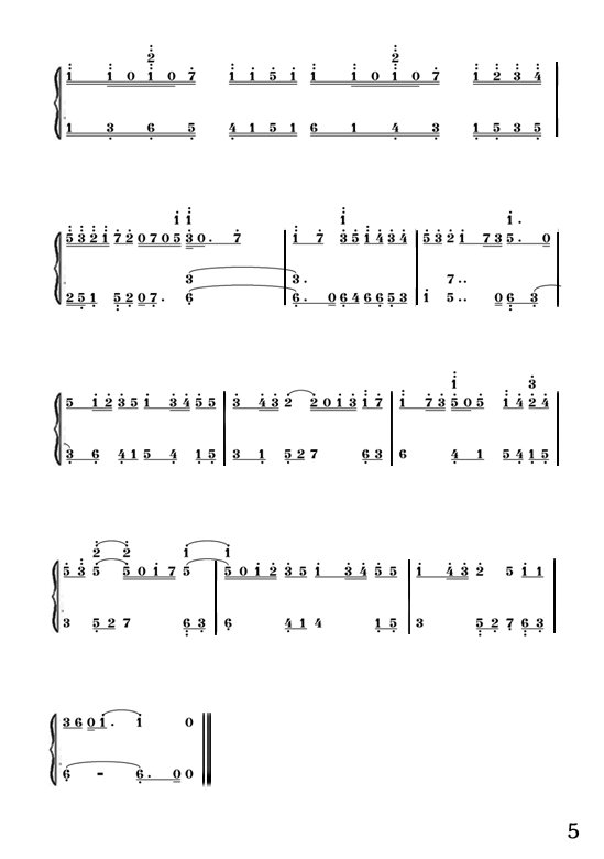 river flows in you 双手钢琴简谱