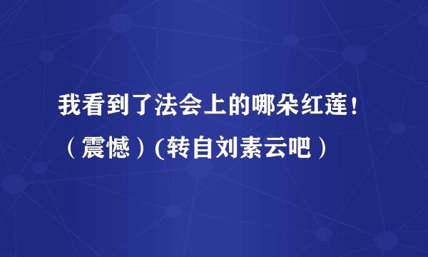 我看到了法会上的哪朵红莲！（震憾）(转自刘素云吧）