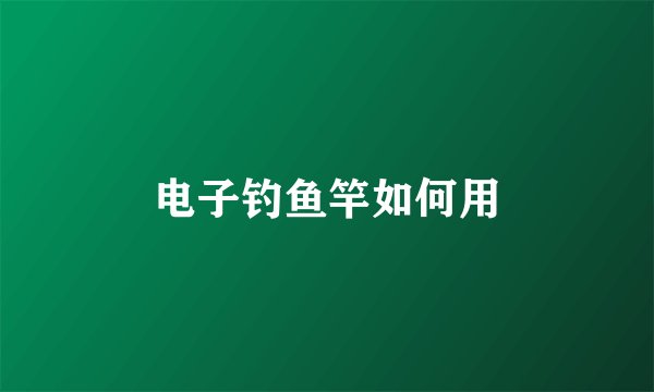 电子钓鱼竿如何用