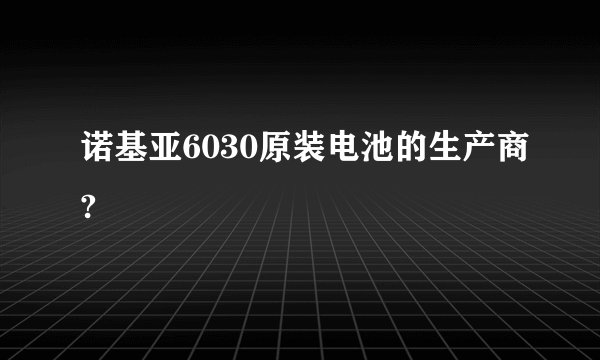 诺基亚6030原装电池的生产商?