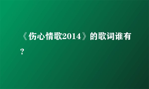 《伤心情歌2014》的歌词谁有？