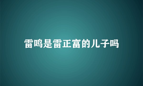 雷鸣是雷正富的儿子吗