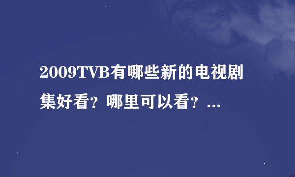 2009TVB有哪些新的电视剧集好看？哪里可以看？没有病毒的哦！
