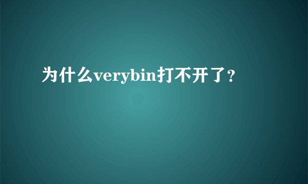 为什么verybin打不开了？