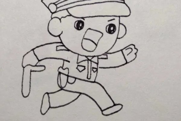 警察抓小偷的画法