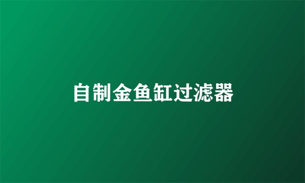 自制金鱼缸过滤器