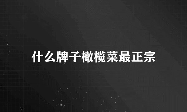 什么牌子橄榄菜最正宗
