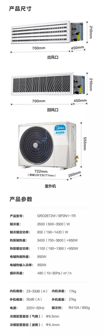 空调风管机铜管直径