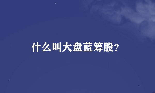什么叫大盘蓝筹股？