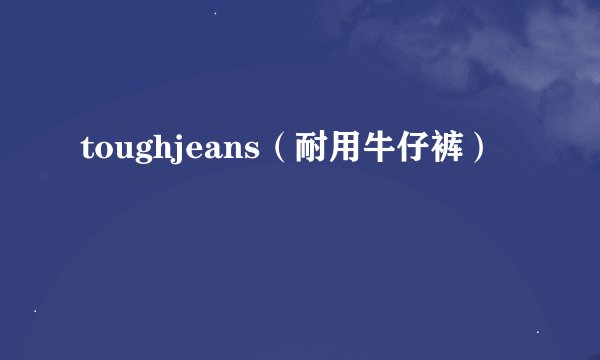 toughjeans（耐用牛仔裤）
