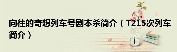 向往的奇想列车号剧本杀简介T215次列车简介