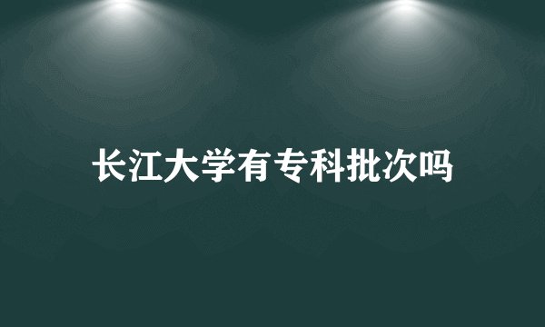 长江大学有专科批次吗