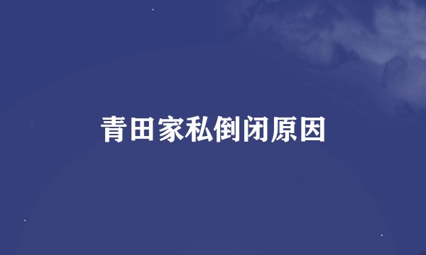 青田家私倒闭原因