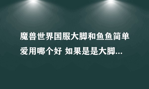 魔兽世界国服大脚和鱼鱼简单爱用哪个好 如果是是大脚插件该怎么设置 如果是是鱼鱼简单爱插件哪些不用开