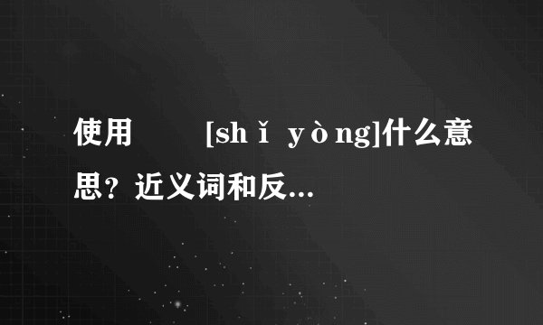 使用   [shǐ yòng]什么意思？近义词和反义词是什么？英文翻译是什么？