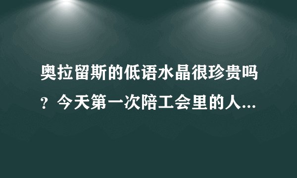 奥拉留斯的低语水晶很珍贵吗？今天第一次陪工会里的人开荒，他们还是吃药剂，药剂是一项属性两百点，我这