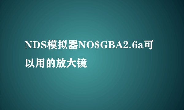 NDS模拟器NO$GBA2.6a可以用的放大镜