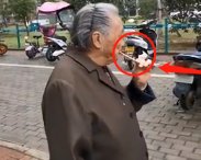 80岁老母亲偷吃雪糕被发现后作何反应？