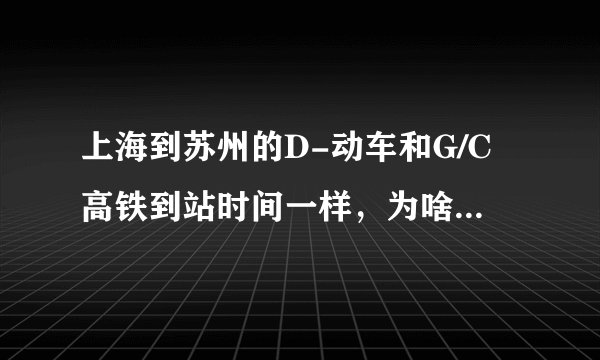 上海到苏州的D-动车和G/C高铁到站时间一样，为啥高铁那么贵