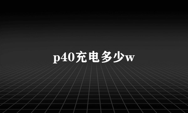 p40充电多少w