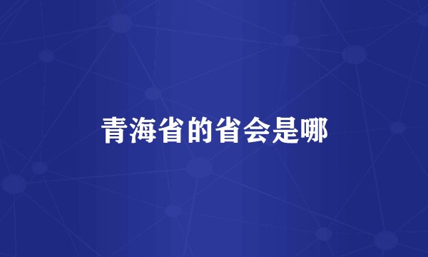青海省的省会是哪