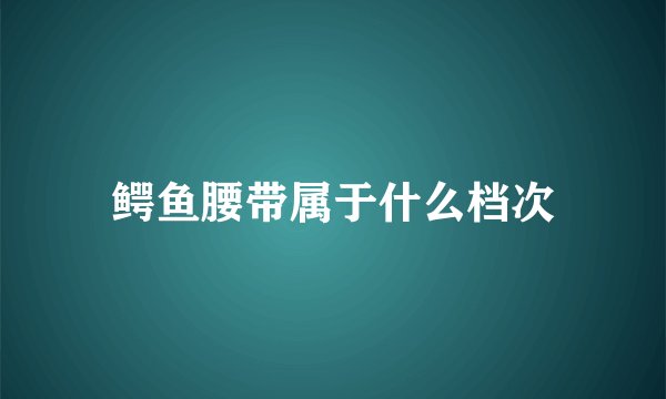 鳄鱼腰带属于什么档次