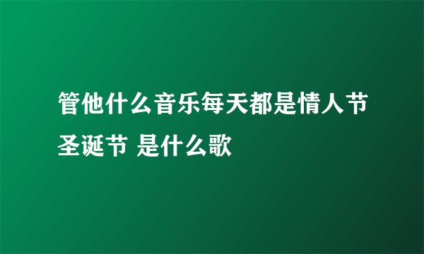 管他什么音乐每天都是情人节圣诞节 是什么歌