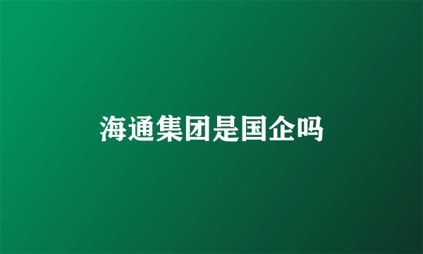 海通集团是国企吗