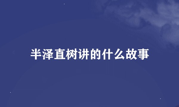 半泽直树讲的什么故事