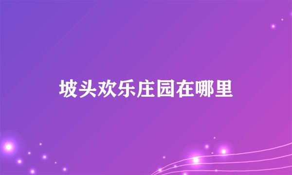 坡头欢乐庄园在哪里