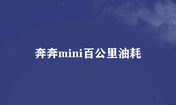 奔奔mini百公里油耗