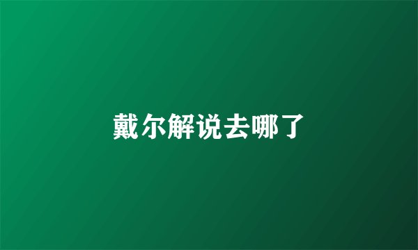 戴尔解说去哪了