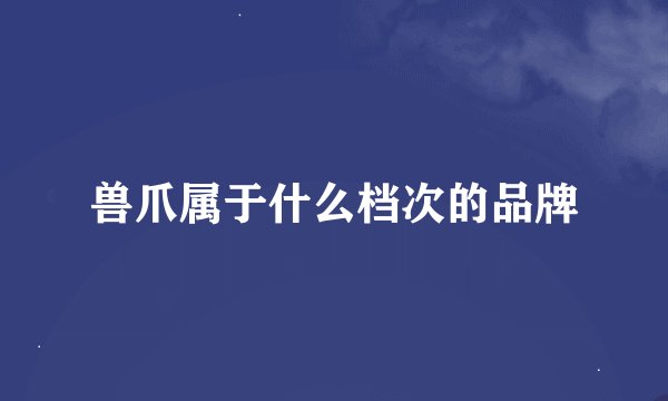 兽爪属于什么档次的品牌