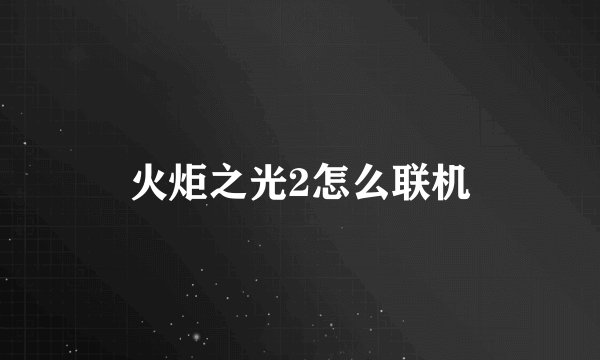 火炬之光2怎么联机