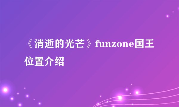 《消逝的光芒》funzone国王位置介绍