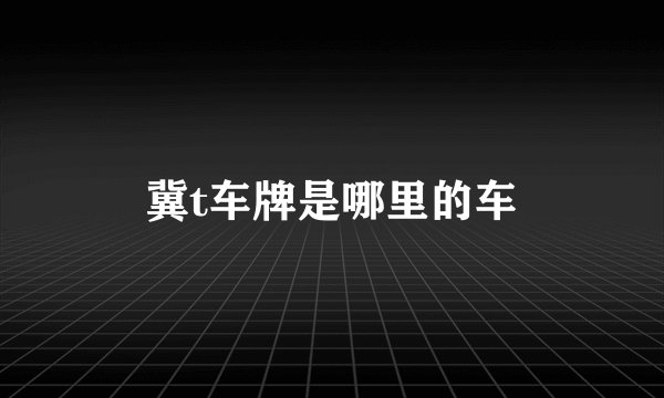 冀t车牌是哪里的车