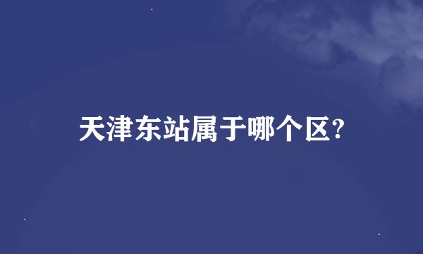 天津东站属于哪个区?