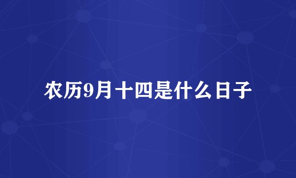 农历9月十四是什么日子
