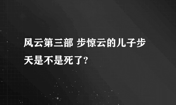 风云第三部 步惊云的儿子步天是不是死了?