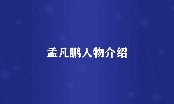 孟凡鹏人物介绍