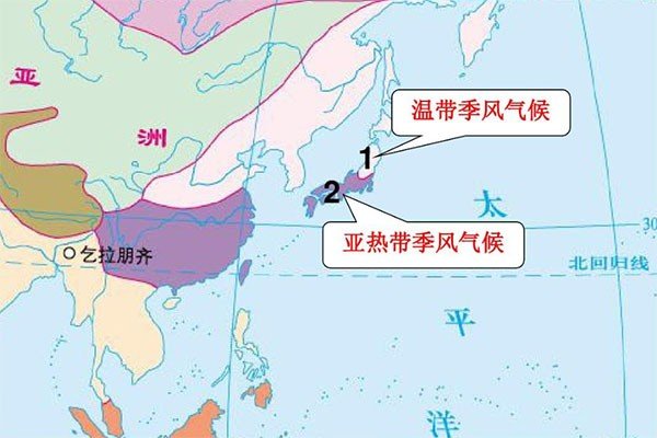 亚热带季风气候的成因