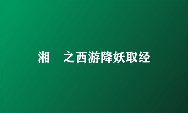 湘囧之西游降妖取经