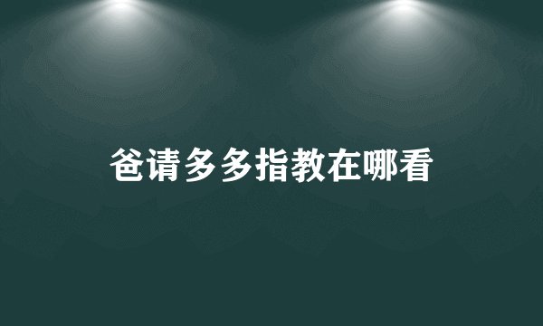 爸请多多指教在哪看