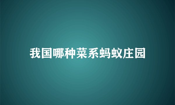 我国哪种菜系蚂蚁庄园