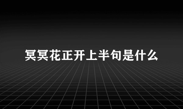 冥冥花正开上半句是什么