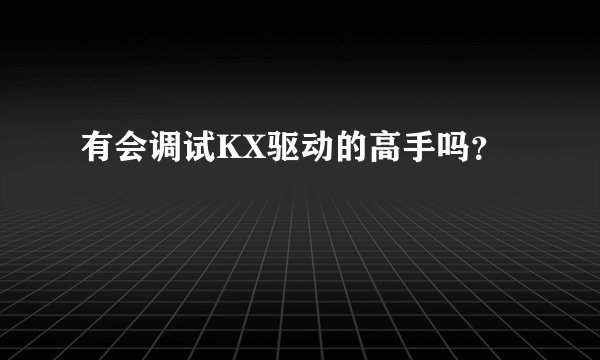 有会调试KX驱动的高手吗？