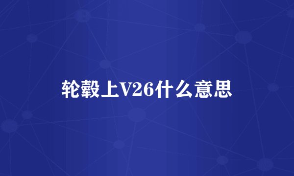 轮毂上V26什么意思