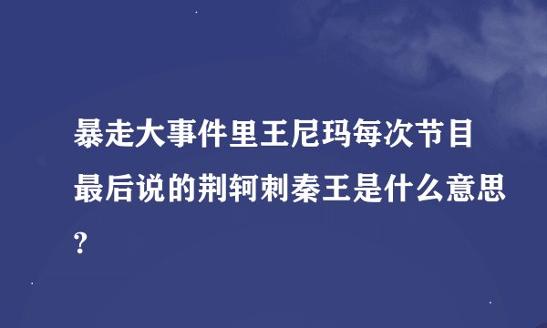 暴走大事件里王尼玛每次节目最后说的荆轲刺秦王是什么意思?