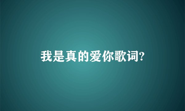 我是真的爱你歌词?